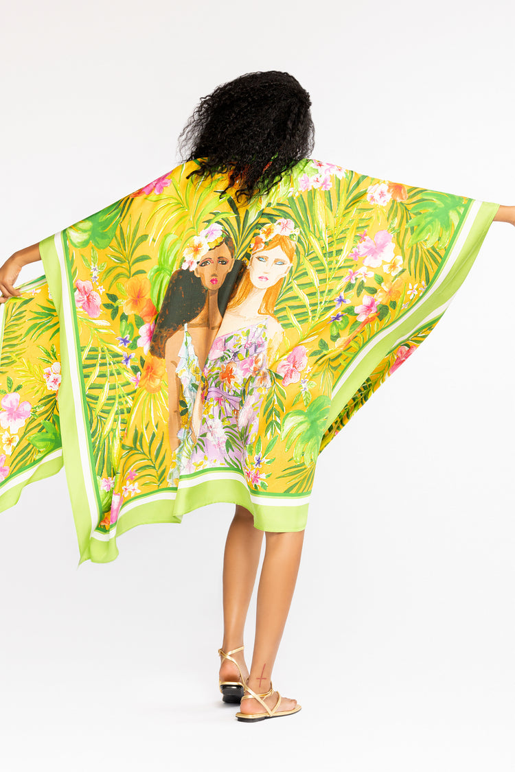 Yellow Garden Paradise Kimono