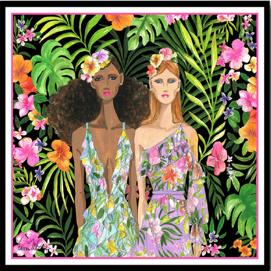 Black Garden Paradise Scarf