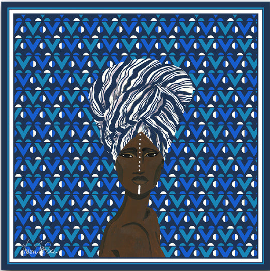 Blue Kente Queen of Wrap scarf