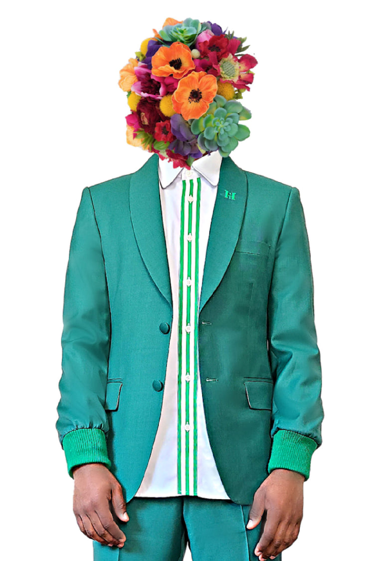 Kelly Green Rib Cuff Sport Coat