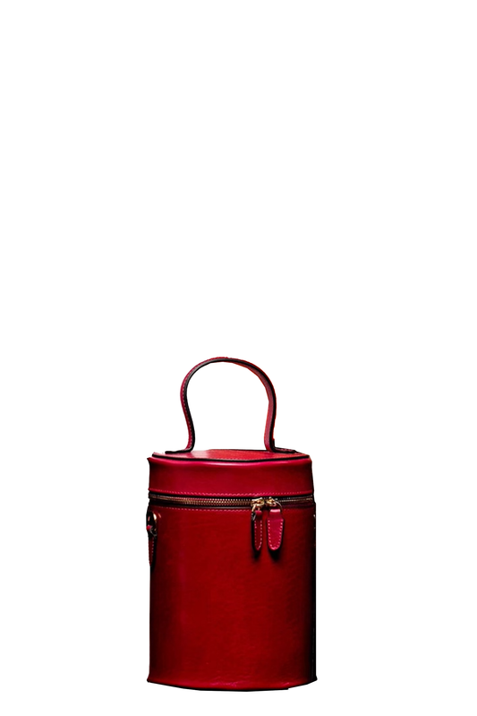 Cylinder Bucket Leather Bag